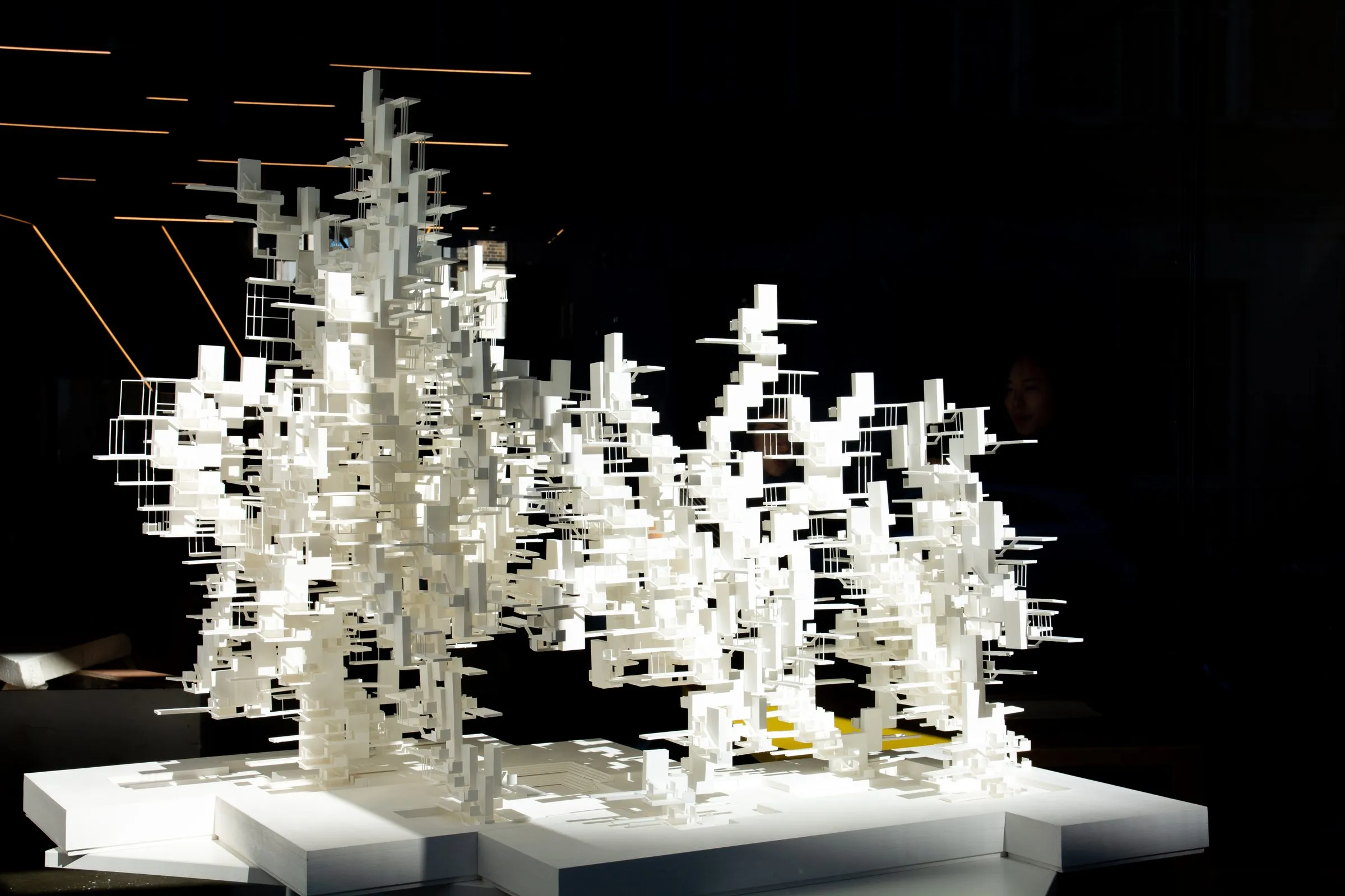 The Blockerties model: interlocking blocks in a tower