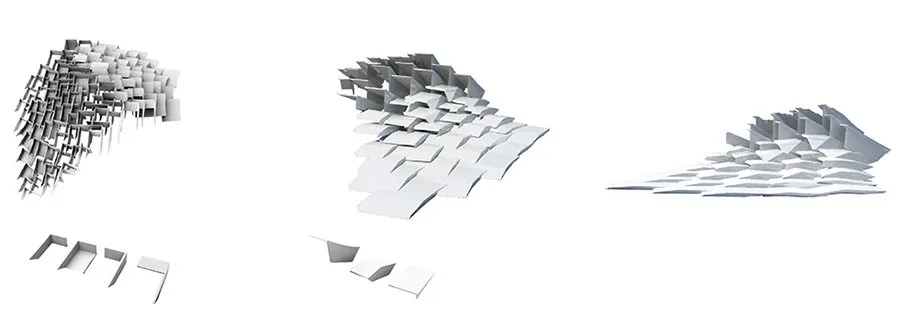 Dark textured plan drawings of the field