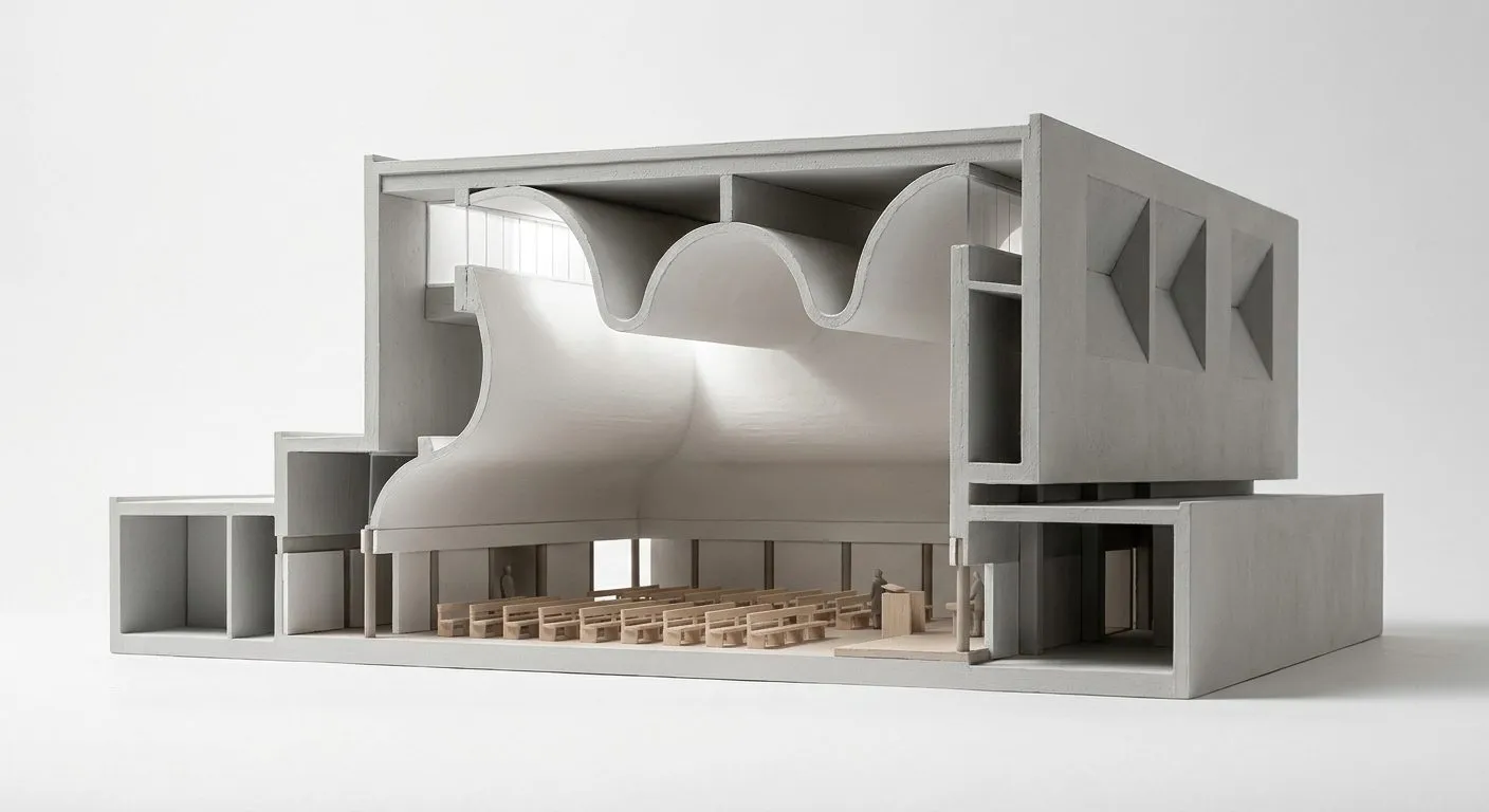 A generated section model of Bagsværd Church