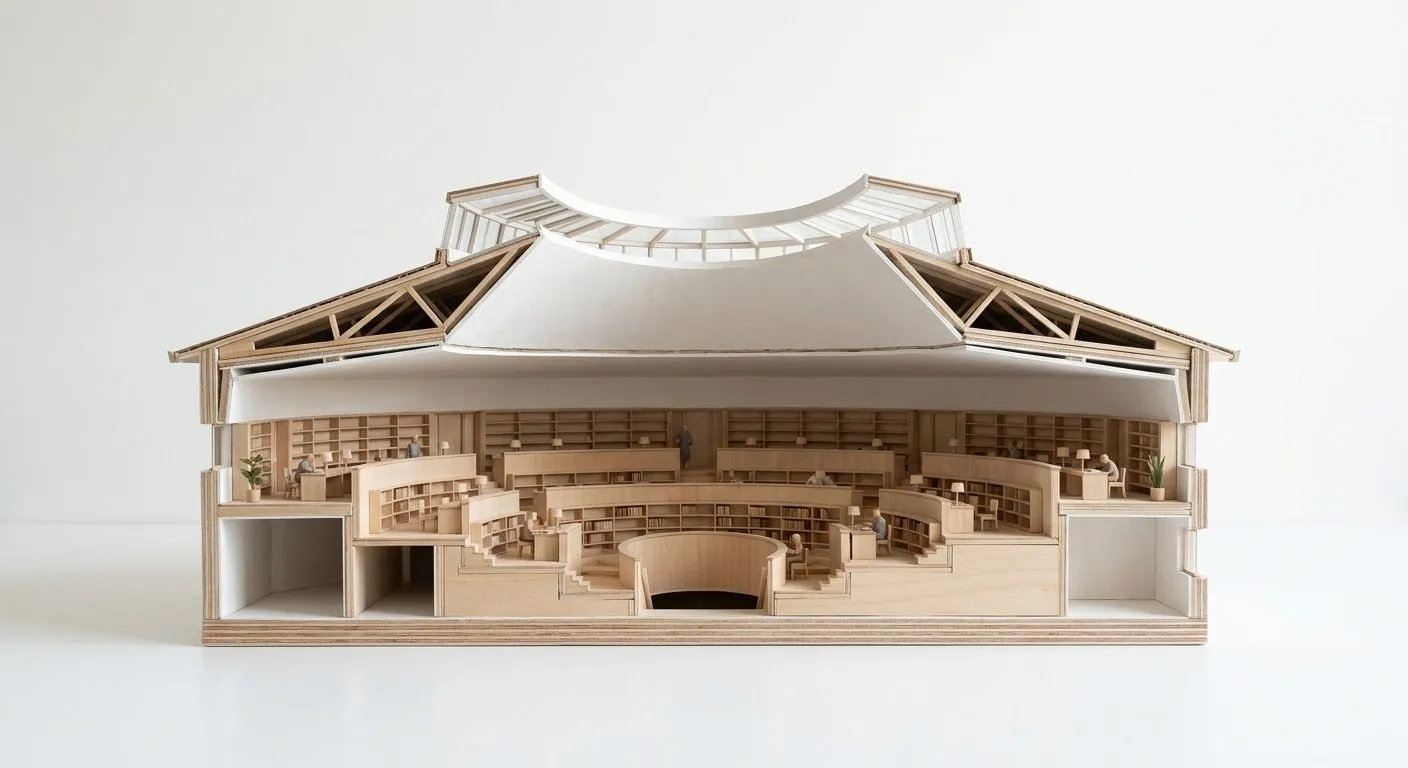 A generated section model of Mount Angel Abbey Library