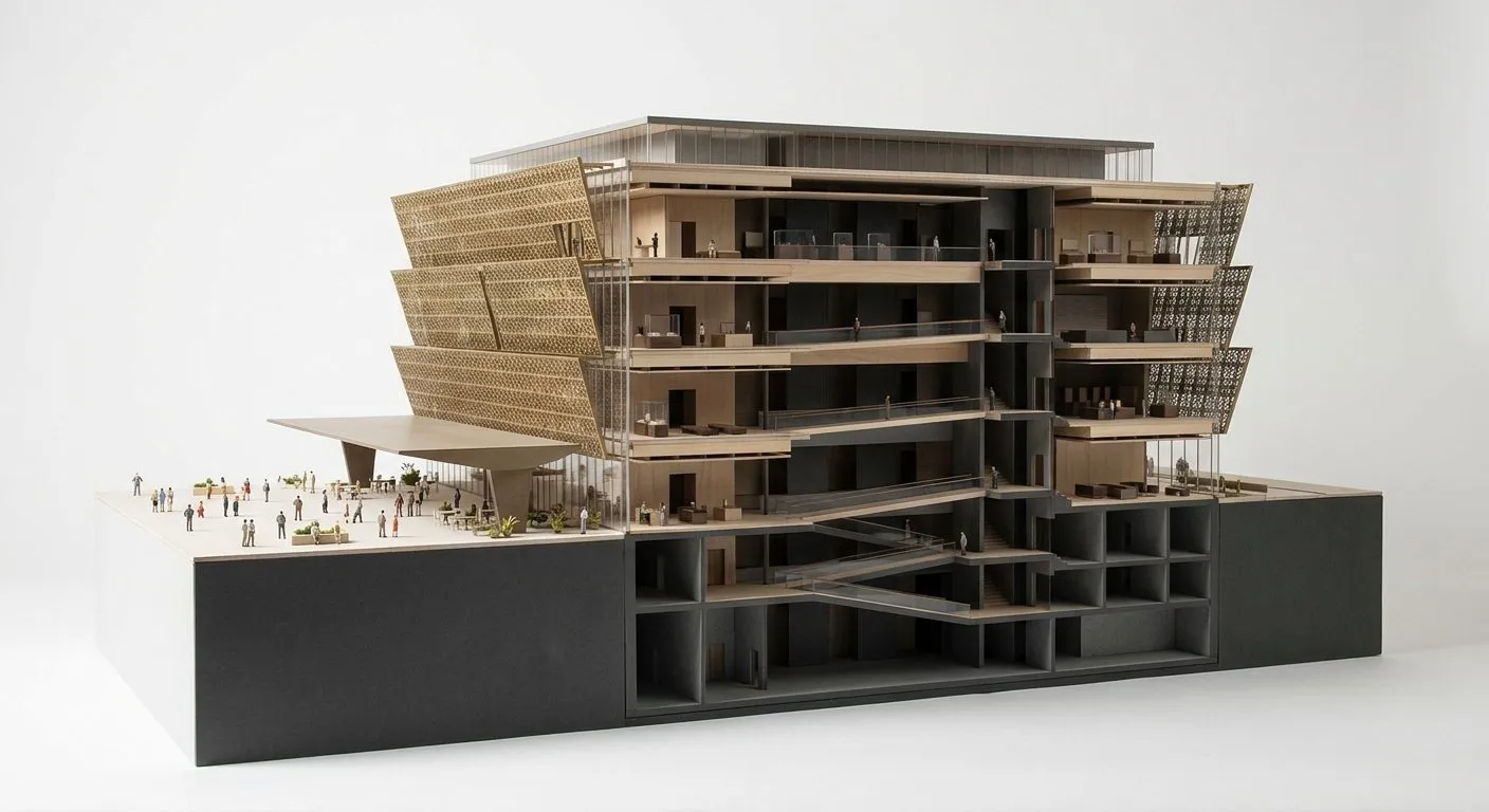 A generated section model of National Museum of African American History and Culture