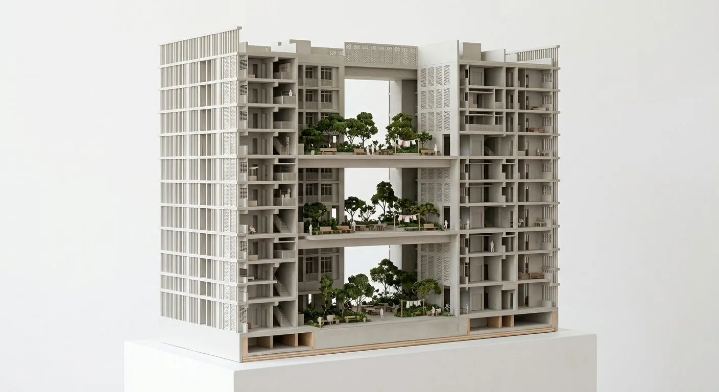 A generated section model of SkyVille @ Dawson