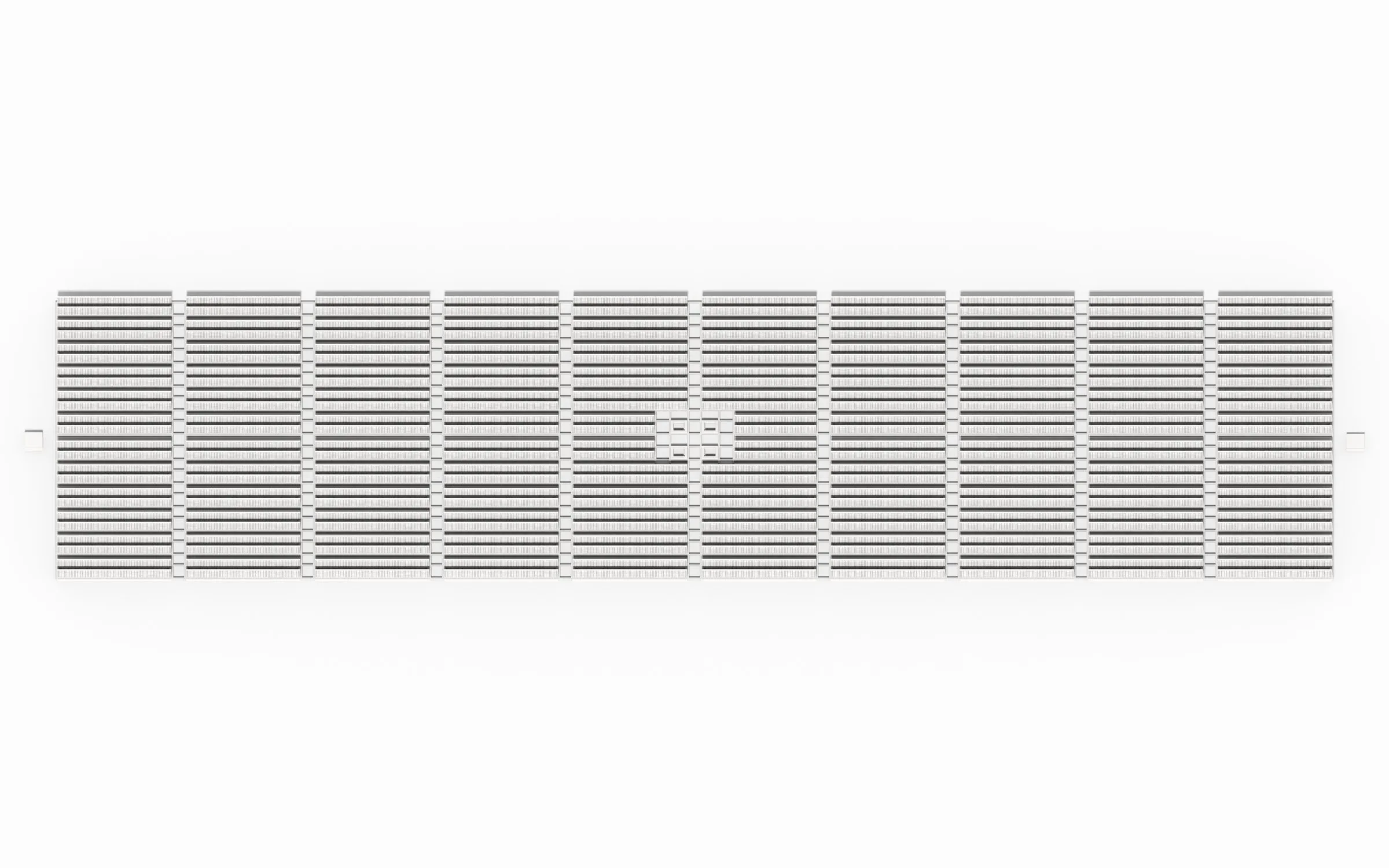 A single city element for one million people as a long striped bar