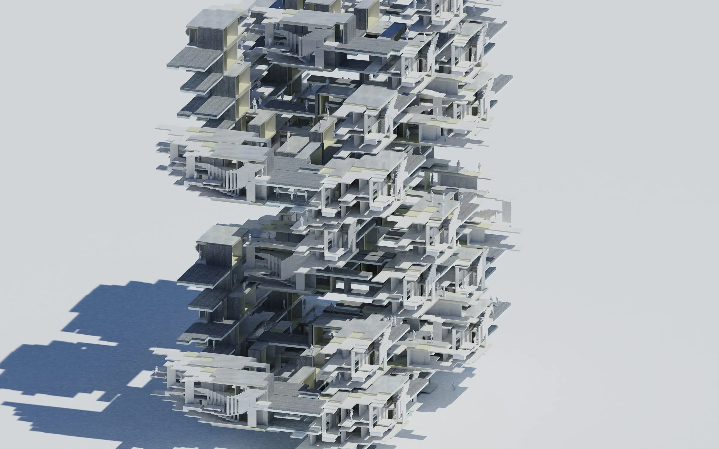 The tower variant in elevation against a dark ground