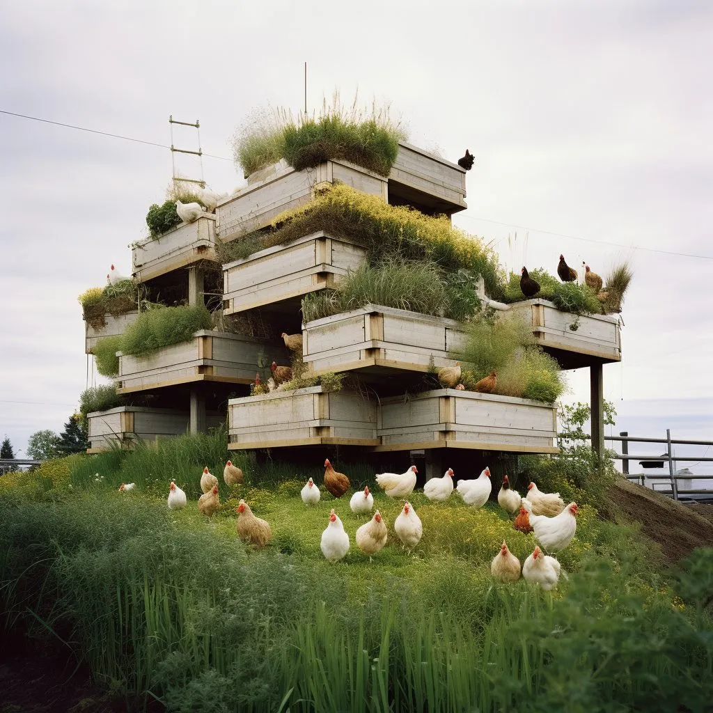 Stacked multiple garden beds.