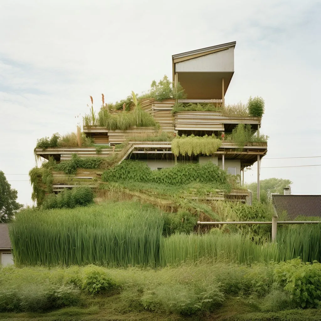 Stacked multiple garden beds as the section