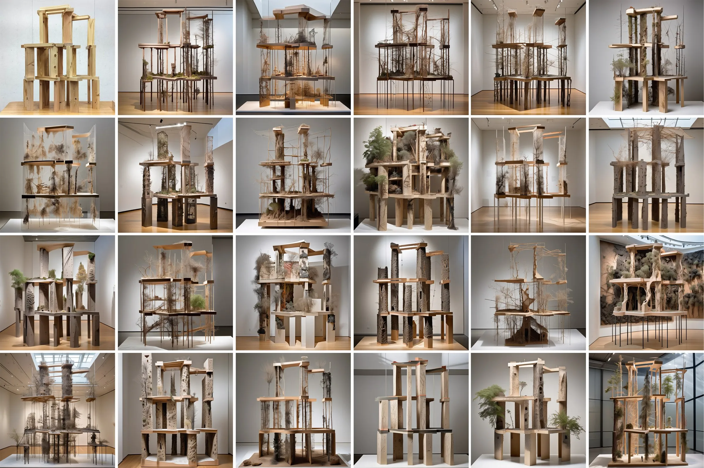 Contact sheet of the same models completed by an image model