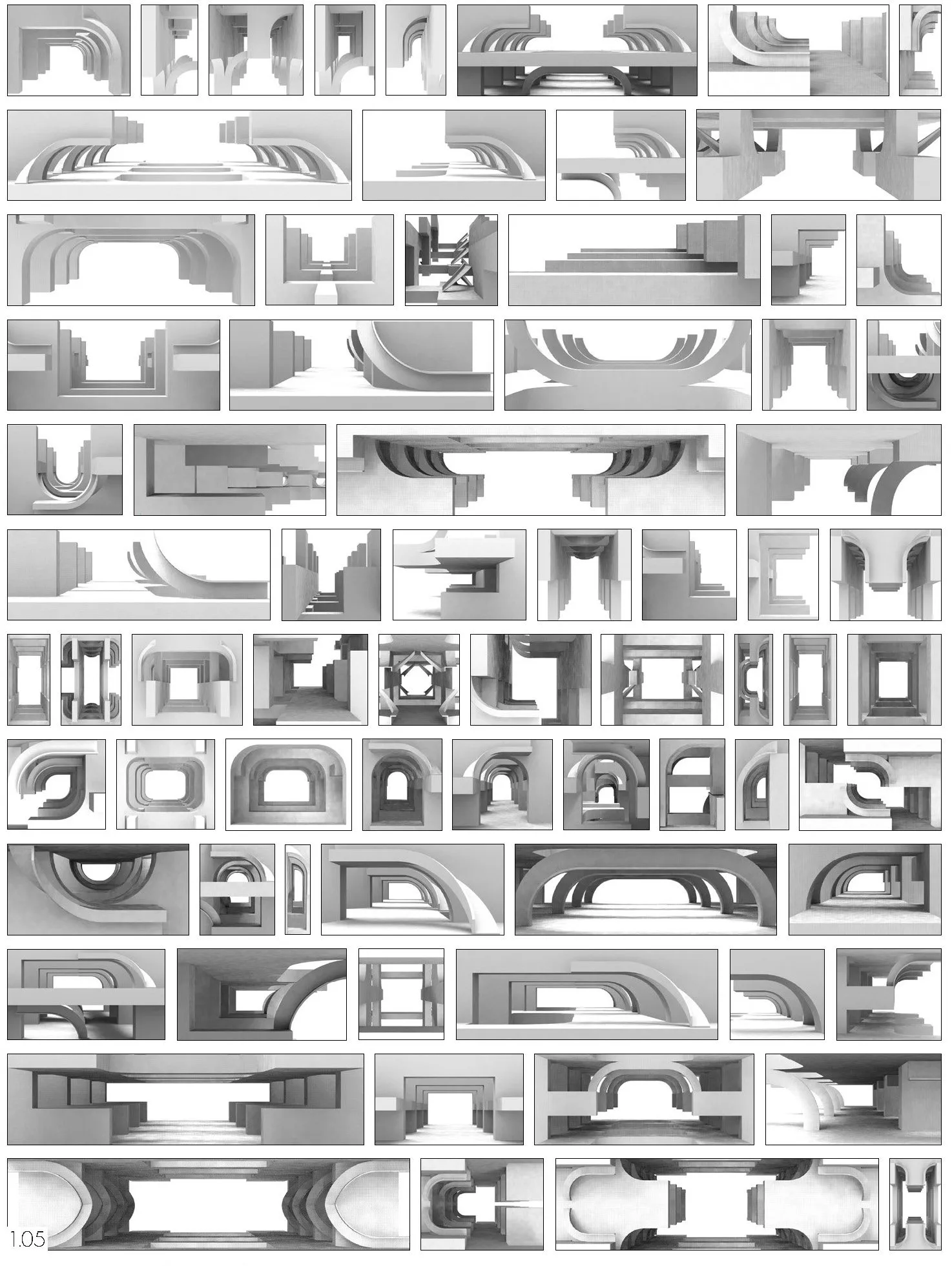 A grid of small room sequences learnt by a neural network