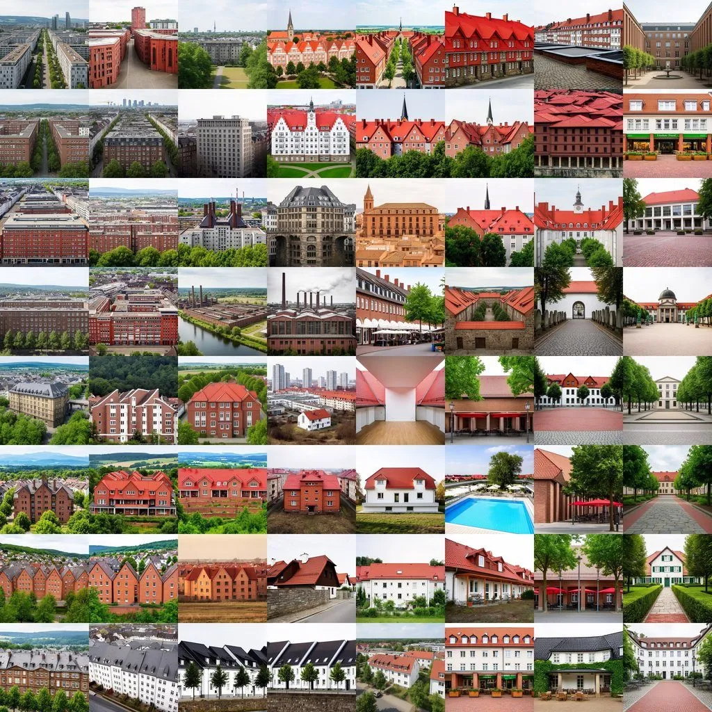 Detail of the atlas at higher zoom: a run of near-identical facades