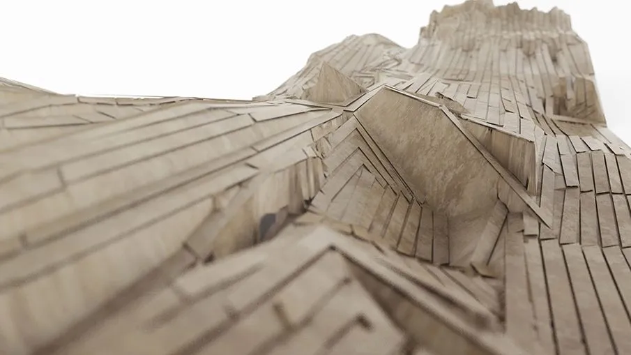 Rows of cut paper elements