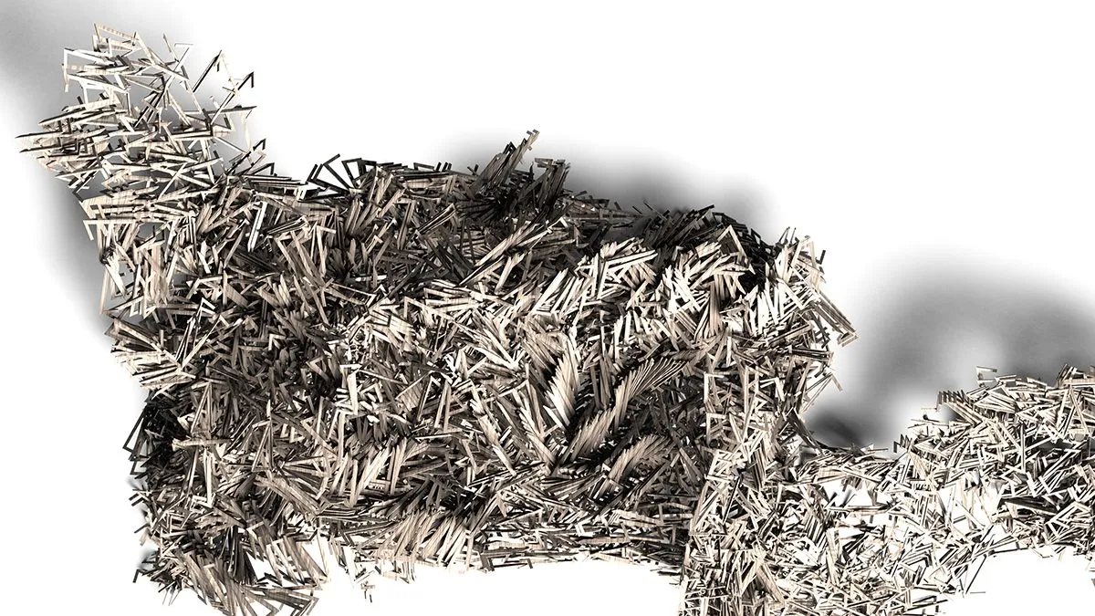 A render of a cluster of strips