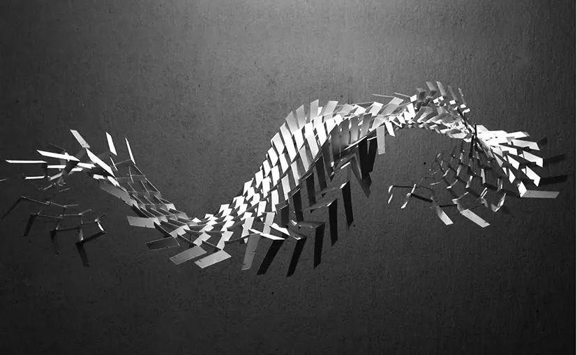 Detail of a cardboard relief model