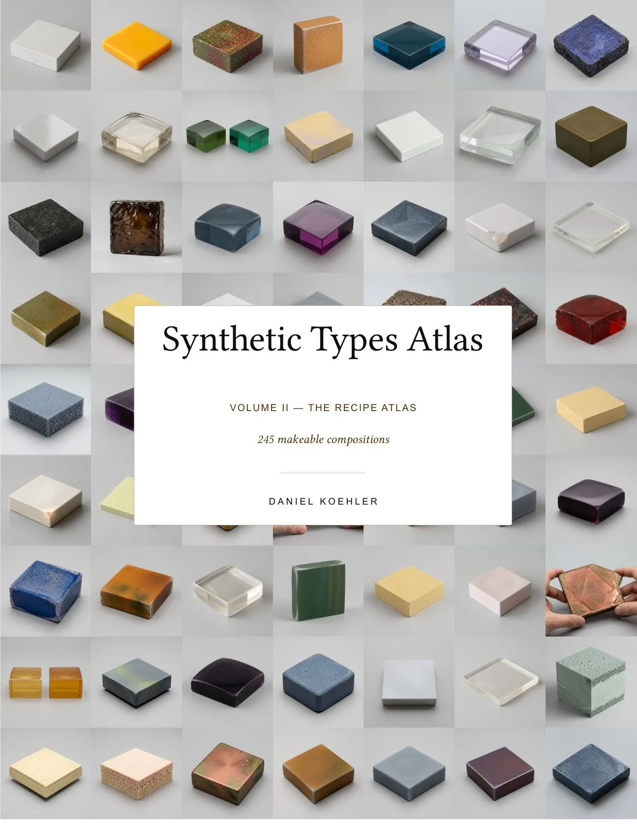 Front cover of Synthetic Types Atlas, Vol. II: a grid of rendered sample plates in many colours around the title